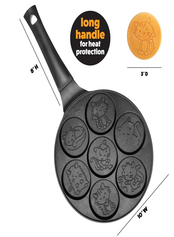 كوتشينا برو صينية فطائر صغيرة بتصميم قطط من كيتي فريندز - اصنع 7 تصاميم فريدة من فطائر الشوفان على شكل قطط، صينية غير لاصقة لصنع الفطائر بمقبض طويل، مثالية لوجبة فطور ممتعة مع قطط صغيرة، سهلة التنظيف، هدية رائعة للأطفال في عيد الميلاد، ولتقديمها في الحفلات. - Image 4